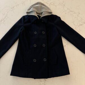 Boutique XXI Navy Pea Coat w/Removeable Hood